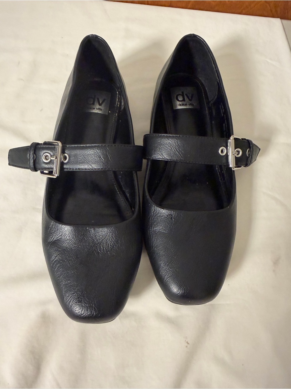 DV by Dolce Vita Black Mary Jane Flats with Buckle Strap